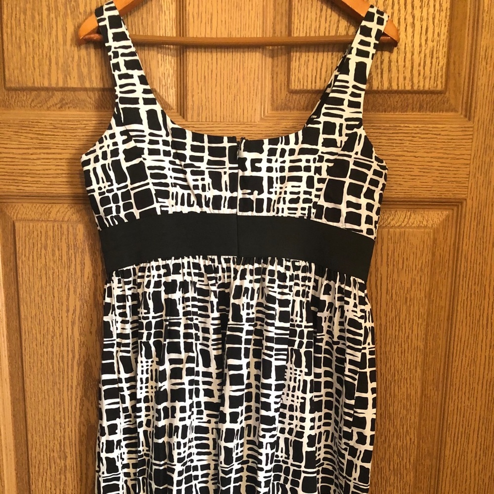 Geometric Black White Print Short Dress